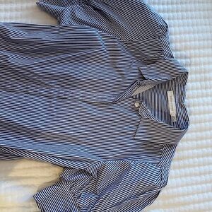 Bishop & Young blue and white striped button down